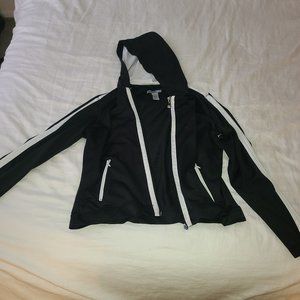 Oleg Cassini, L, black white trim